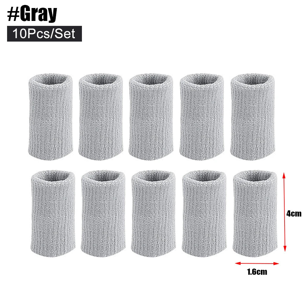 Compression Finger Sleeves - 10 Pack Nylon Support Protector for Basketball, Volleyball, Golf & Sports (4cm)