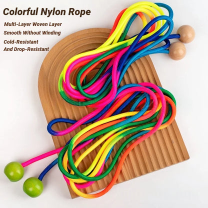 Rainbow Group Jump Rope 5M - Long Speed Skipping Rope with Anti-Slip Handles for Students, School & Outdoor Sports