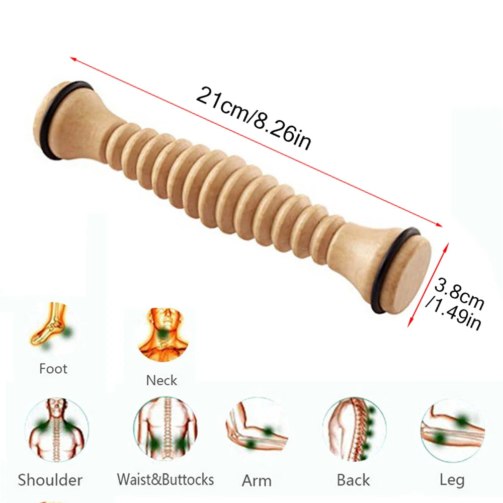Wooden Foot Massage Roller - Acupressure Relief for Plantar Fasciitis & Foot Pain