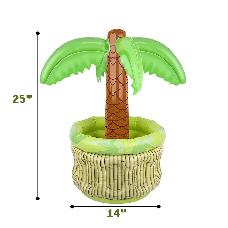 Tropical Palm Tree Inflatable Cooler - Pool Party Drink Holder
