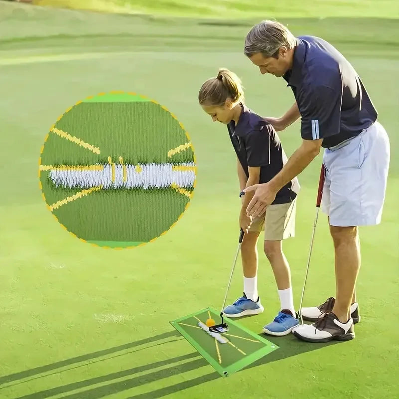 Golf Hitting Mat for Indoor and Outdoor Training – Practice Mat with 4 Floor Nails + 1 Hook