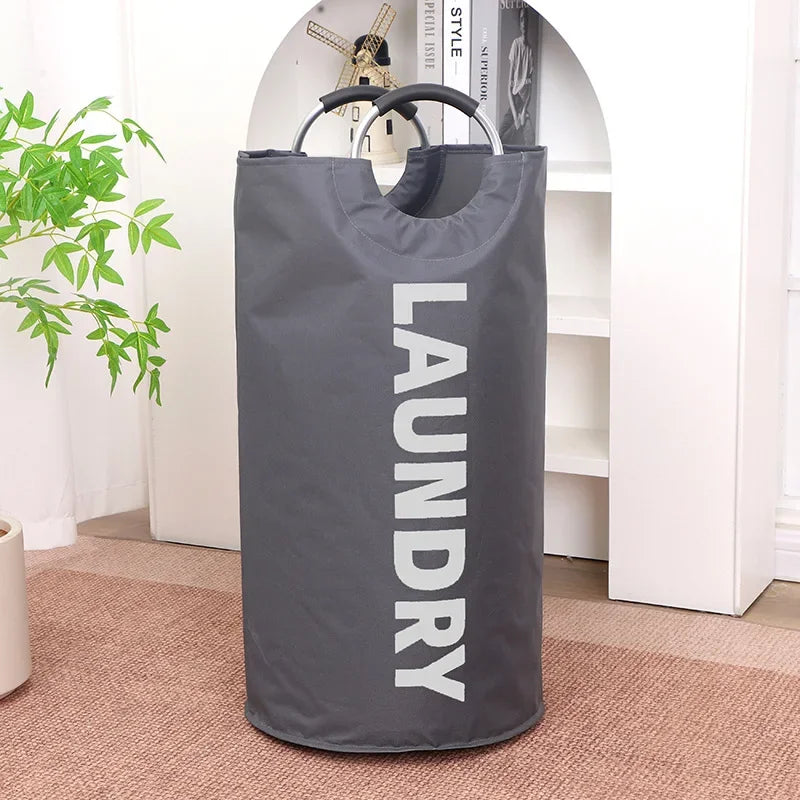 Oxford Cloth Laundry Hamper - Large Capacity Foldable Dirty Clothes Storage Basket for Bathroom