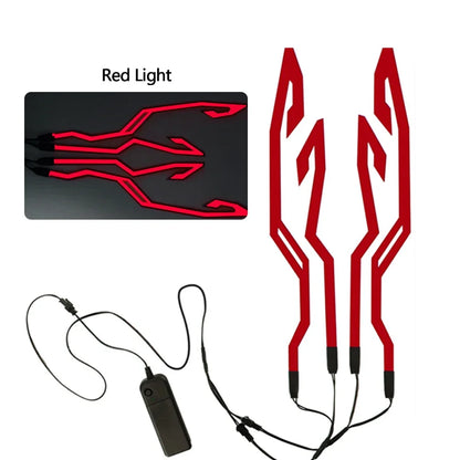 Waterproof LED Motorcycle Helmet Strip - 4-in-1 EL Warning Light Sticker for Night Riding