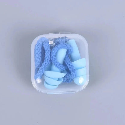 Silicone Swimming Earplugs with Rope - Noise Reduction Sleep Ear Plugs for Diving & Underwater Activities (1 Piece)