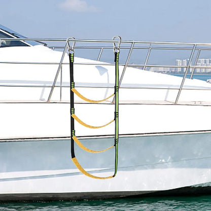 Portable Nylon Boat Rope Ladder - 3/4/5 Step Auxiliary Boarding Ladder for Marine & Water Sports