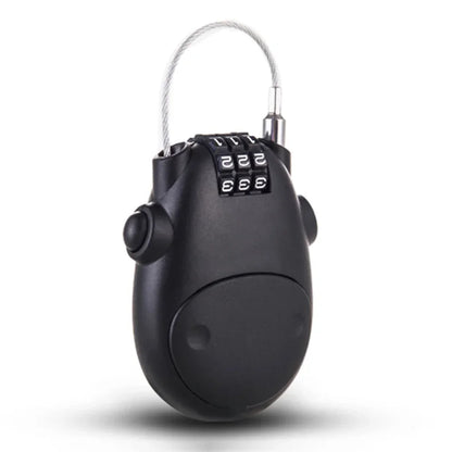 Motorcycle Helmet Lock - Steel Cable Code Lock with Telescopic Wire Rope for Suitcase, Car & Sled