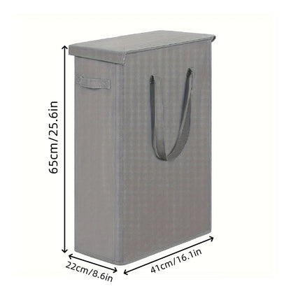 Wheeled Laundry Hamper with Lid - Closed Storage Basket for Bedroom, Bathroom & Laundry Room