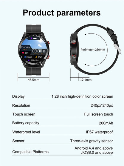GT Series Smart Watch - HD Screen with Bluetooth Call, GPS Tracker, Heart Rate Monitor & IP68 Waterproof for Men & Women