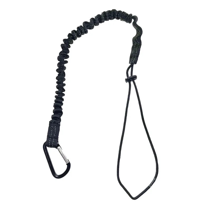 Anti-Fall Safety Lanyard with Carabiner Hook - Bungee Tether Tool Rope for Climbing, Aerial Work & Working at Heights Accessories