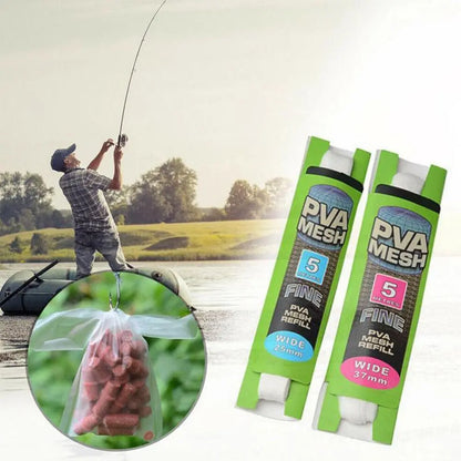 PVA Mesh Refill Bags - Water Soluble Carp Fishing Bait Wrap for Coarse Fishing Rigs