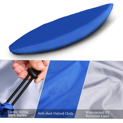 Universal Waterproof Kayak Cover - Professional Grade UV Resistant Canoe Boat Storage Shield with Dust Protection
