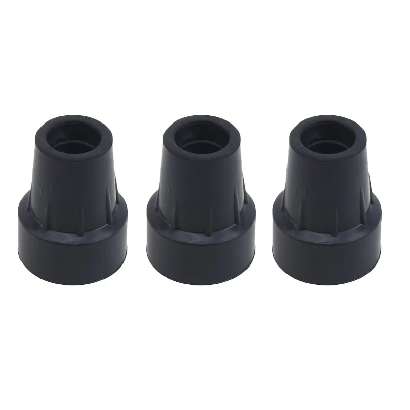 Heavy Duty Rubber Walking Stick Ferrule - Metal End Cap Cover for Canes, Crutches & Hiking Sticks (1-3 Pack)