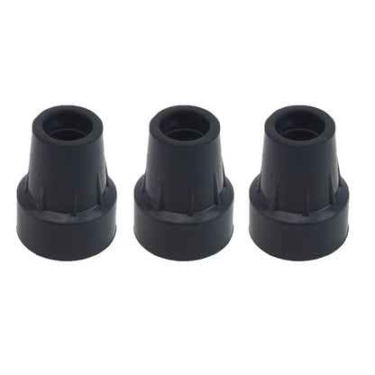 Heavy Duty Rubber Walking Stick Ferrule - Metal End Cap Cover for Canes, Crutches & Hiking Sticks (1-3 Pack)