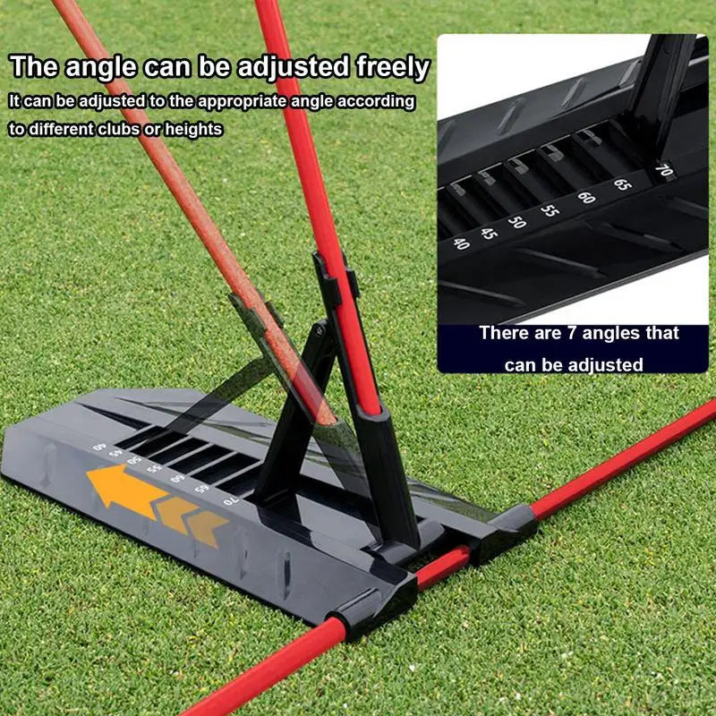 Golf Swing Alignment Trainer - Practice Plate with Rod Holder for Swing Angle Adjustment & Posture Correction