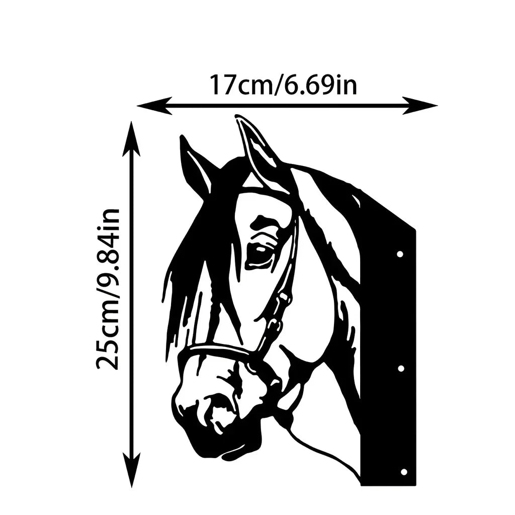 Horse Silhouette Metal Wall Art - Iron Garden Fence Ornament, Outdoor Farm Decor for Home & Party (1pc)