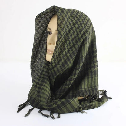 Unisex Tactical Military Plaid Scarf - Lightweight Army Style Arab Scarf for Warmth