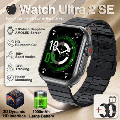 Ultra 2 SE Smart Watch - 1000mAh AMOLED GPS Fitness Tracker with Heart Rate Monitor & HD Calling for iOS & Android