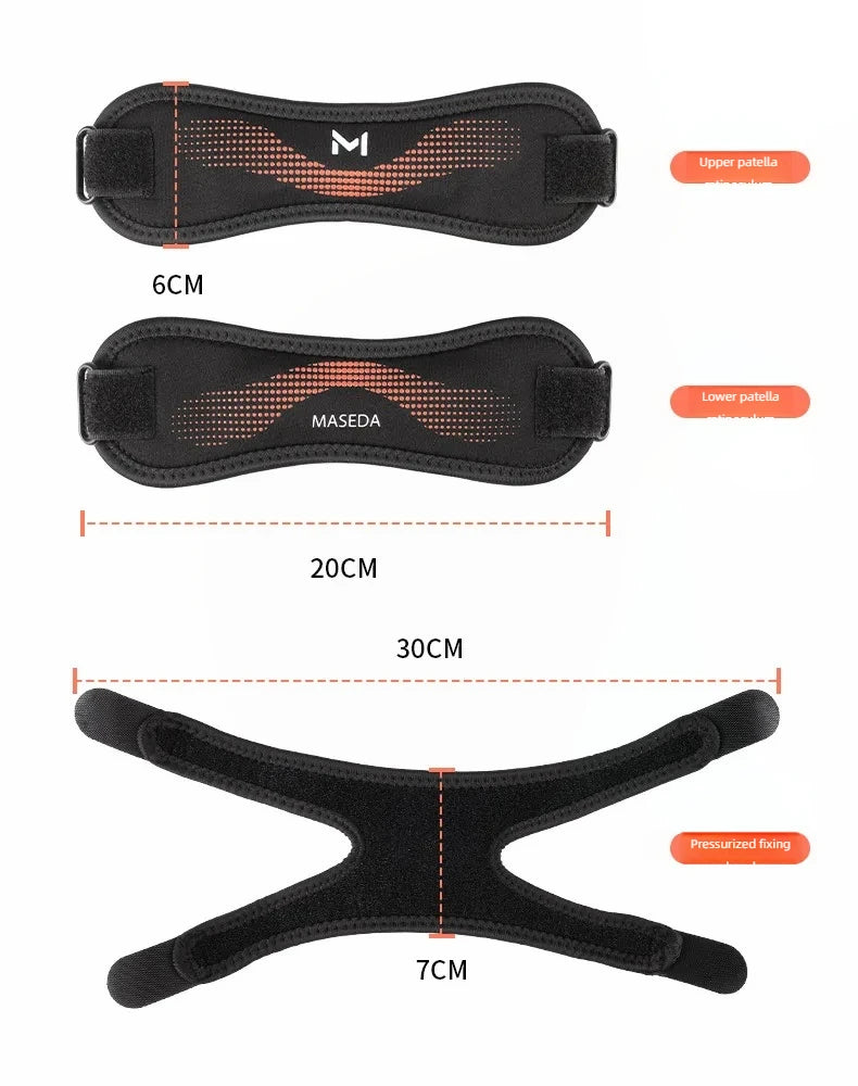 Upgraded Sports Knee Pads - Double Patella Straps, Anti-Slip Silicone, Adjustable & Shock-Absorbing