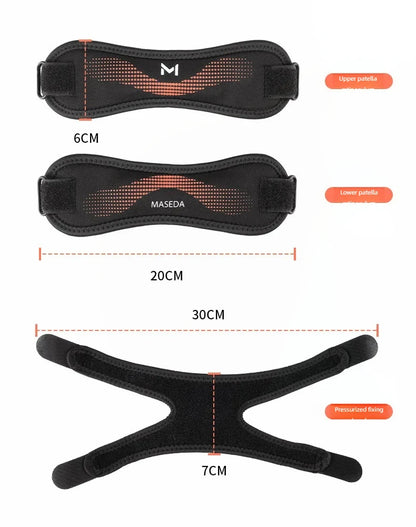 Upgraded Sports Knee Pads - Double Patella Straps, Anti-Slip Silicone, Adjustable & Shock-Absorbing
