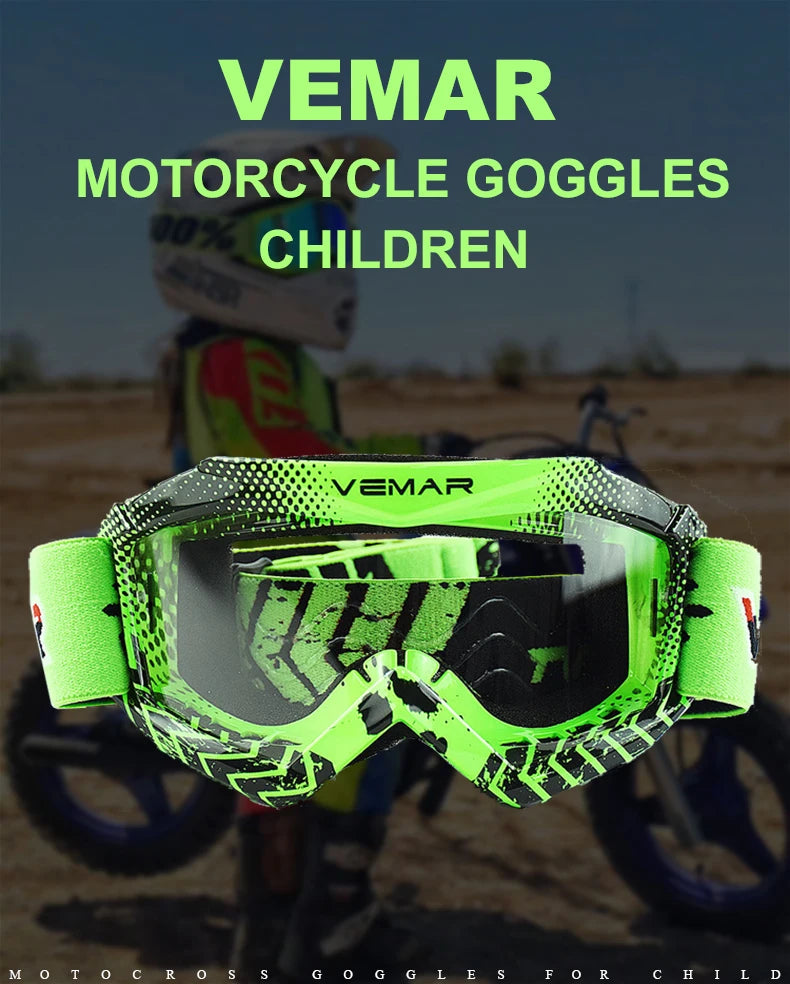 Kids Motocross Goggles - Professional MX MTB Off-Road Dirt Bike Motorcycle Glasses for Children's MX Helmet