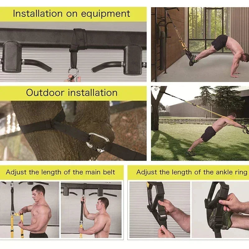 Suspension Training Strap System – Adjustable Full Body Resistance Bands for Strength and Fitness