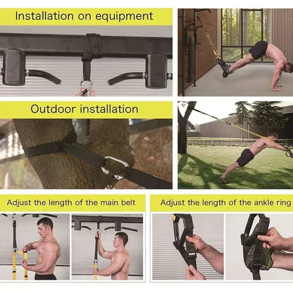 Suspension Training Strap System – Adjustable Full Body Resistance Bands for Strength and Fitness