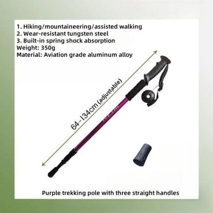 Adjustable Trekking Poles - Lightweight Collapsible Anti-Shock Hiking Sticks for Men and Women