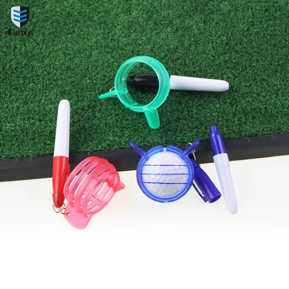 Precision Golf Ball Line Marker Tool - Golf Ball Marking Stencils with Color Markers & Alignment Accessories