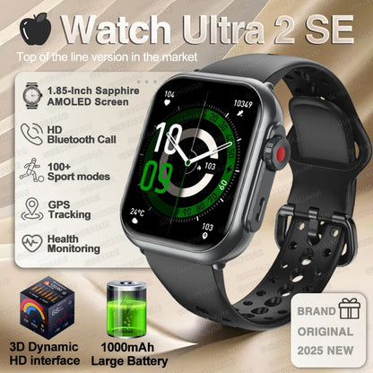 Ultra 2 SE Smart Watch - 1000mAh AMOLED GPS Fitness Tracker with Heart Rate Monitor & HD Calling for iOS & Android