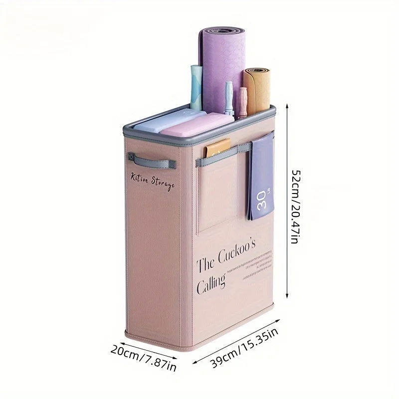 Yoga Mat & Fitness Equipment Storage Basket - Household Foam Roller Rack with Sewn Edge