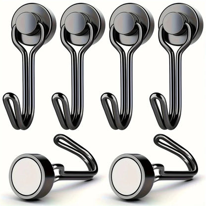 Heavy Duty Neodymium Magnetic Hooks - Extra Strong Magnets for Camping, Garage & Outdoor Storage (10-30 lbs, 3-20 Pack)