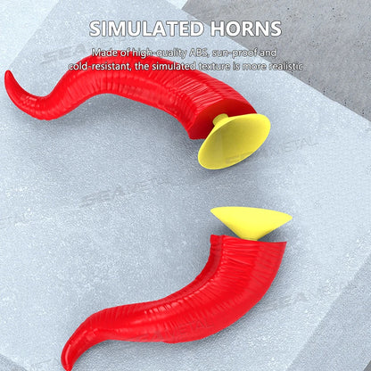 Devil Horns Motorcycle Helmet Decoration - 2-Piece Set with Suction Mount | Cosplay Styling Accessory