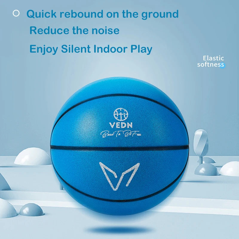 Silent Basketball for Indoor Training - Size 3/5/7 - Low Noise Rubber Ball for Indoor Courts