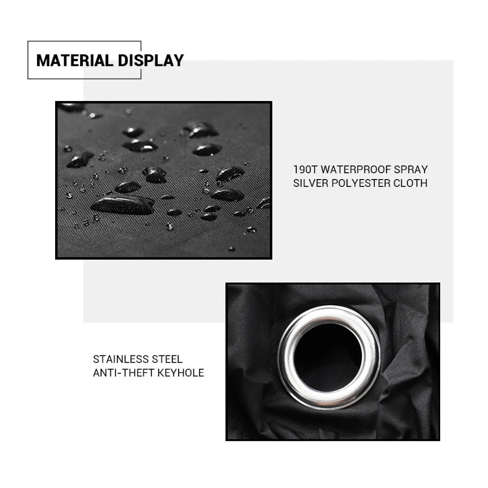 All-Season Waterproof Motorcycle Cover - UV Protection, Dustproof, Indoor/Outdoor for Motorbikes & Scooters