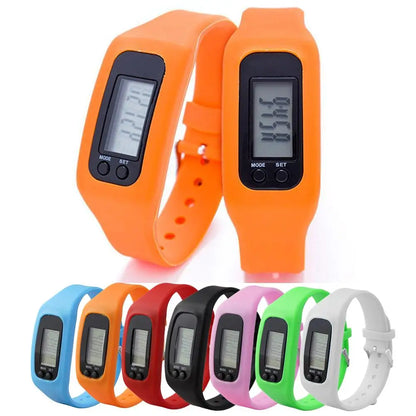 Digital LED Pedometer Watch - Silicone Sport Bracelet with Step Counter and Calorie Tracker