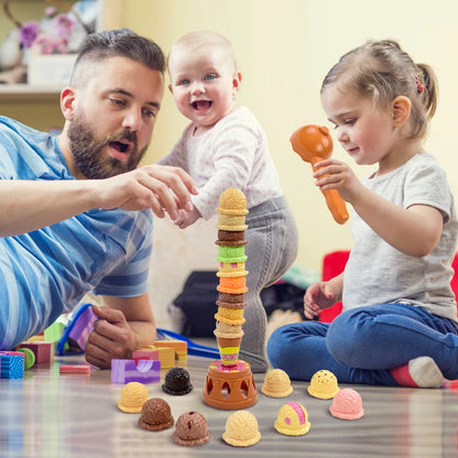 Pretend Play Ice Cream Stacking Set - Educational Kitchen Toy for Kids