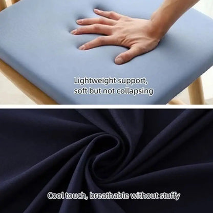 Elastic Memory Foam Seat Cushion - Soft Bounce-Back Design with Breathable Cover - Removable Washable Pad for Office & Long Sitting