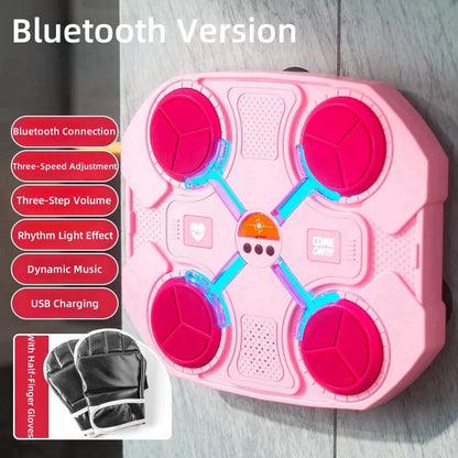 Smart Music Boxing Trainer - Wall-Mounted Electronic Strike Target for Home Indoor Training & Reaction Development