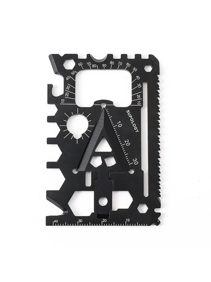 18-in-1 Multi-Functional Survival Card Tool - Portable Outdoor Wildlife Emergency Equipment