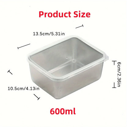Premium Stainless Steel Food Container Set - 6-Piece Leakproof & Stackable Storage with Secure Lids for Outdoor Adventures, School & Travel