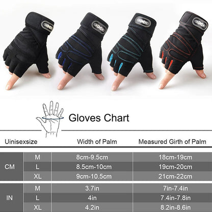 Premium Half-Finger Workout Gloves with Wrist Wrap - Men & Women - Weight Lifting, Training, Cycling & Gym