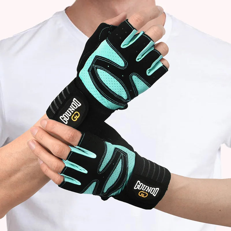 GOUNOD Breathable Anti-Slip Weightlifting Gloves with Wrist Support - Professional Gym Gloves for Bodybuilding, Powerlifting & Fitness Training