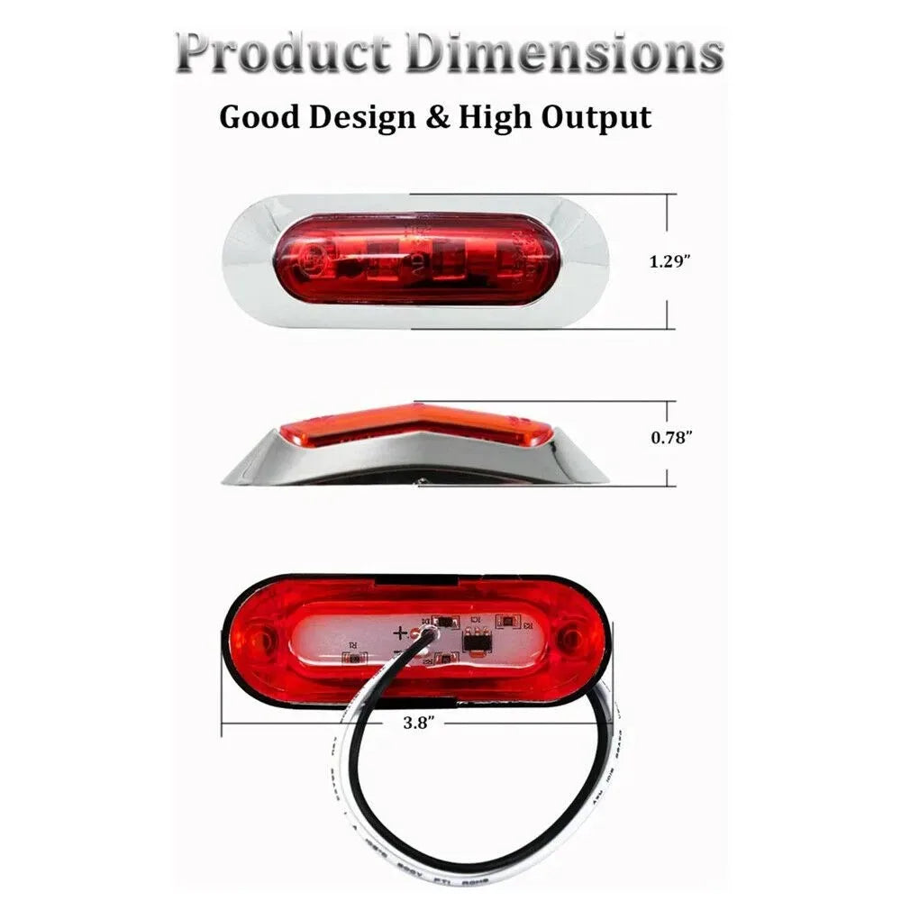 Marine LED Navigation Light Kit - Red & Green 12-24V Waterproof Boat Signal Lights (2-Pack)