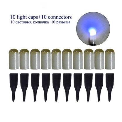 LED Fishing Float Set - 10 Pack Electronic Light-Up Bobbers for Night Fishing (Battery-Free)