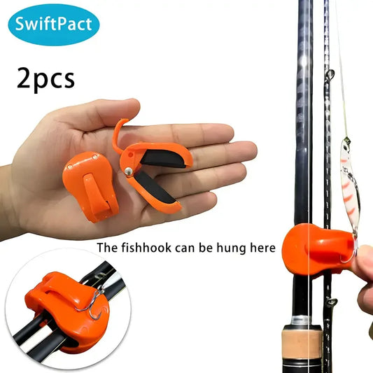2-Piece Fishing Rod Clip Holder - 2pcs Quick-Attach Tool-Free 1-Hand Secure Grip Tackle Organizer for Freshwater Rods