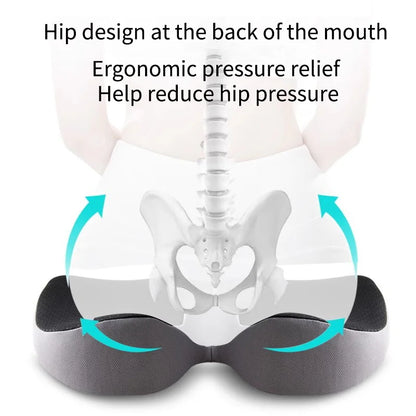 Orthopedic Memory Foam Cushion - Non-Slip Design for Tailbone, Sciatica & Back Pain Relief - Comfort Support for Chair & Car Seat