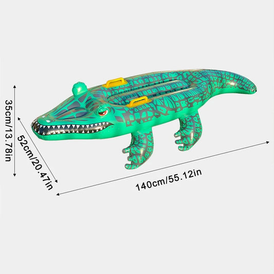 Crocodile-Shaped Inflatable Water Float - Swimming Pool Toy for Kids & Adults