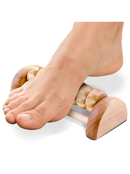 Wooden Foot Roller Massager - Deep Tissue Relief for Plantar Fasciitis