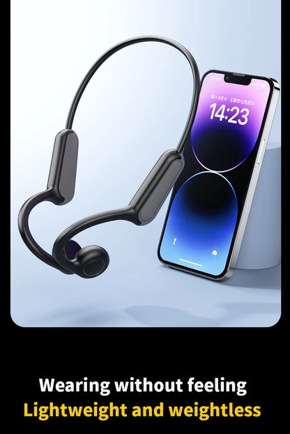 Bone Conduction Wireless Headphones - Bluetooth Sport Earphones with Mic for Running
