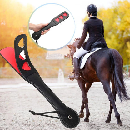 PU Leather Horse Riding Crop with Anti-Slip Handle - Training Whip for Equestrian Sports (32cm)